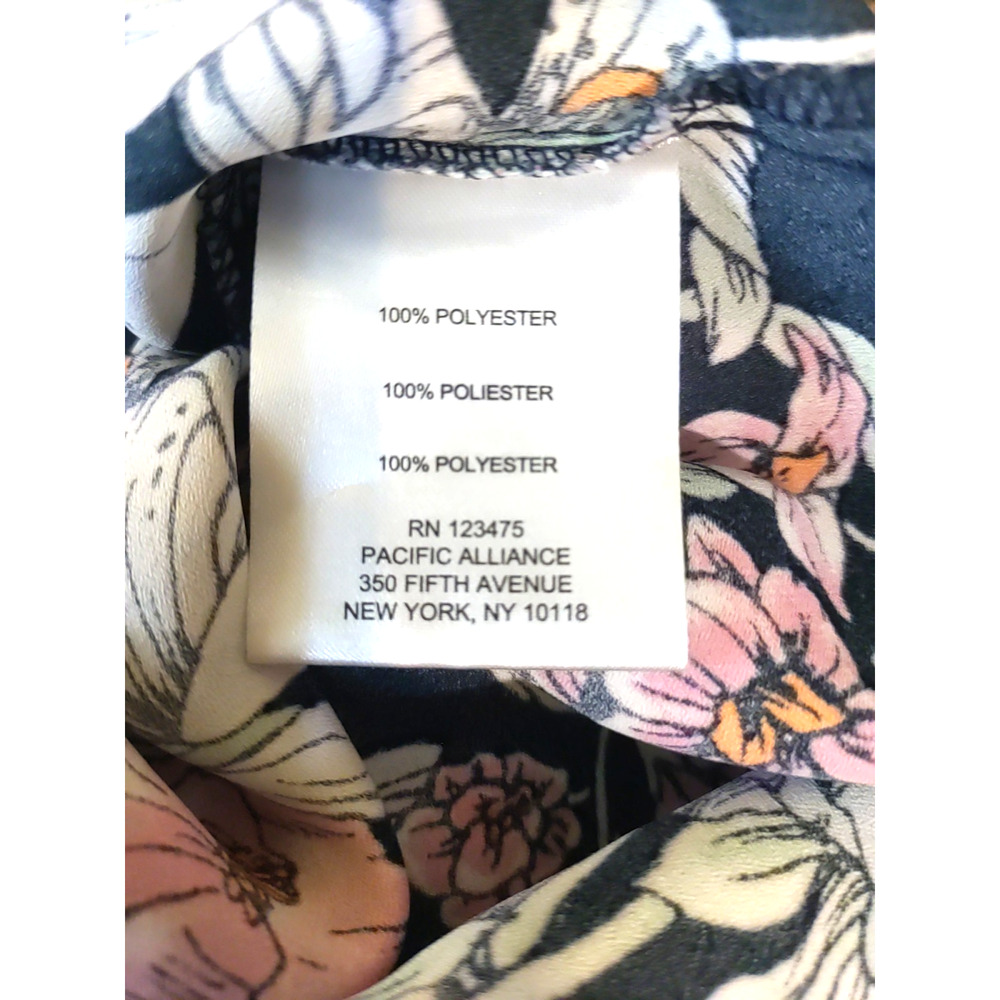 Jones New York Women's Sleeveless Shirt Size Large Black Orange White Floral - Picture 6 of 7